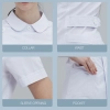 peter pan collor short sleeve side opening female nurse jacket coat uniform