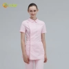peter pan collor short sleeve side opening female nurse jacket coat uniform Color Pink