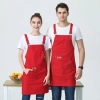 fashion solid denim bar cold drink store staff apron waiter work apron Color Red