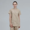 V-collar good fabric Hospital men nurse doctor scrub suits jacket + pant Color Khaki