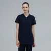 V-collar good fabric Pet Hospital nurse work uniform scrub suits Color Navy Blue