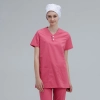 V-collar good fabric Hospital men nurse doctor scrub suits jacket + pant Color Coffee