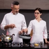 no button design long sleeve restaurant bread house baker jacket chef uniform