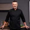 no button design long sleeve restaurant bread house baker jacket chef uniform Color Black