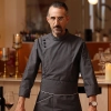 Fance design bread house baker jacket food service store chef coat Color grey chef jacket