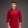 2022 double breasted men chef jacket coat unform white/red/black color