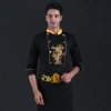long sleeve dragon pattern Chinese restaurant chef jacket