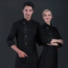 black denim school canteen restaruant chef jacket free apron
