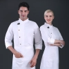 black denim school canteen restaruant chef jacket free apron Color White