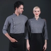 2022 autumn grey long sleeve upgrade restaurant chef blouse jacket uniform