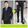 fashion good fabric double breasted men suits women suits pant + blazer Color men black blazer + pant