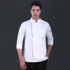 blue hem long sleeve chef jacket working uniform