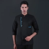 blue hem long sleeve chef jacket working uniform