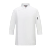fashion no button easy washed long sleeve white jacket chef coat