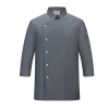 Europe fashion chef work uniform grey chef jacket