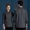 Europe fashion chef work uniform grey chef jacket