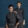 Europe fashion chef work uniform grey chef jacket