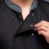grey denim fabric pocket chef jacket work uniform chef workwear