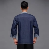 grey denim fabric pocket chef jacket work uniform chef workwear