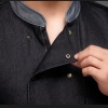 grey denim fabric pocket chef jacket work uniform chef workwear