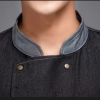 grey denim fabric pocket chef jacket work uniform chef workwear