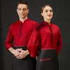 2025 fashion Sweden restaurant chef uniform chef jacket coat Color Red