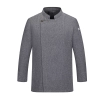 breathable linen fabric bread store chef bakery uniform coat