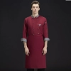 triangle patchwork pocket chef coat work uniform