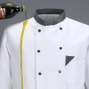 triangle patchwork pocket chef coat work uniform