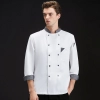 triangle patchwork pocket chef coat work uniform