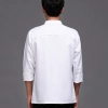 Asian design blue hem restaurant chef staff uniform working jacket