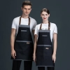 fashion halter upgraded halter denim kitchen chef apron Color Black