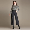 casuall loose woolen women pant 9/10 length pant Wide leg pants Color Dark Grey