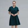 2025 quick drying elastic waist one piece scrubs dress Color Blackish Green