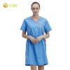 2025 quick drying elastic waist one piece scrubs dress Color Acid Blue