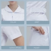 good fabric front opening peter pan collar women nurese jacket coat wholesale