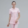 good fabric front opening peter pan collar women nurese jacket coat wholesale Color Pink