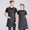 fashion high quaity denim fabric long apron halter waiter/chef apron