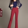 2025 autumn winter themal flecee women pant bootcut Color Wine