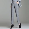 women woolen fabric pencil pant 9/10 length trousers Color Grey