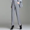 thicken high waist woolen fabric pencil pant 9/10 length women trousers