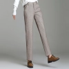 thicken high waist woolen fabric pencil pant 9/10 length women trousers