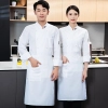 double breasted solid color chef jacket both for women and men