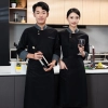 grey collar long sleeve chef jacket both for women and men Color Black