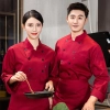 autumn long sleeve chef jacket pocket both for women and men