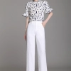 fashion casual loose linen cotton women trousers  pant Color White