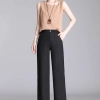 fashion casual loose linen cotton women trousers  pant Color Black