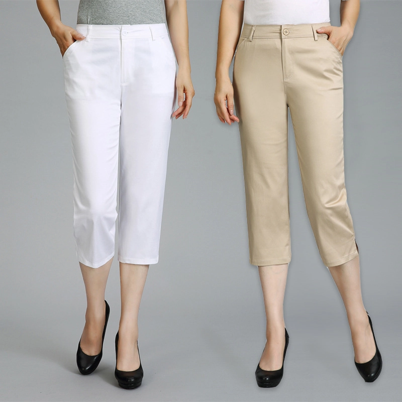 fashion 3/4 length cotton women trousers pant capris