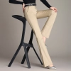 Korea design fashon lady pant flare pant cotton women trousers boot cut Color Khaki