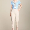 Korea design tancel fabirc lady pant flare pant cotton women trousers capris